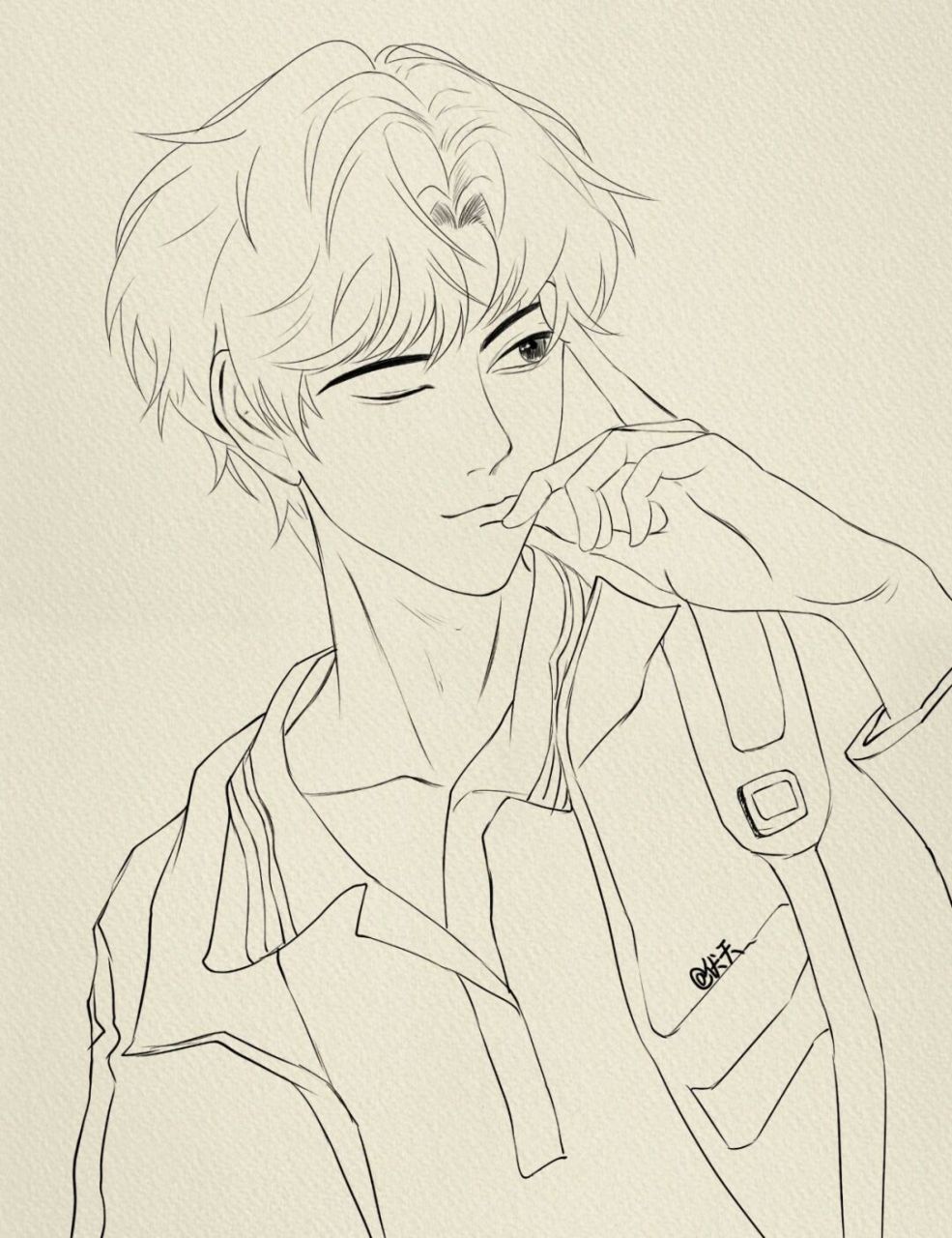 沾染的全是希望与未来 #画画的日常# #简笔画教程# #少年# #少年感