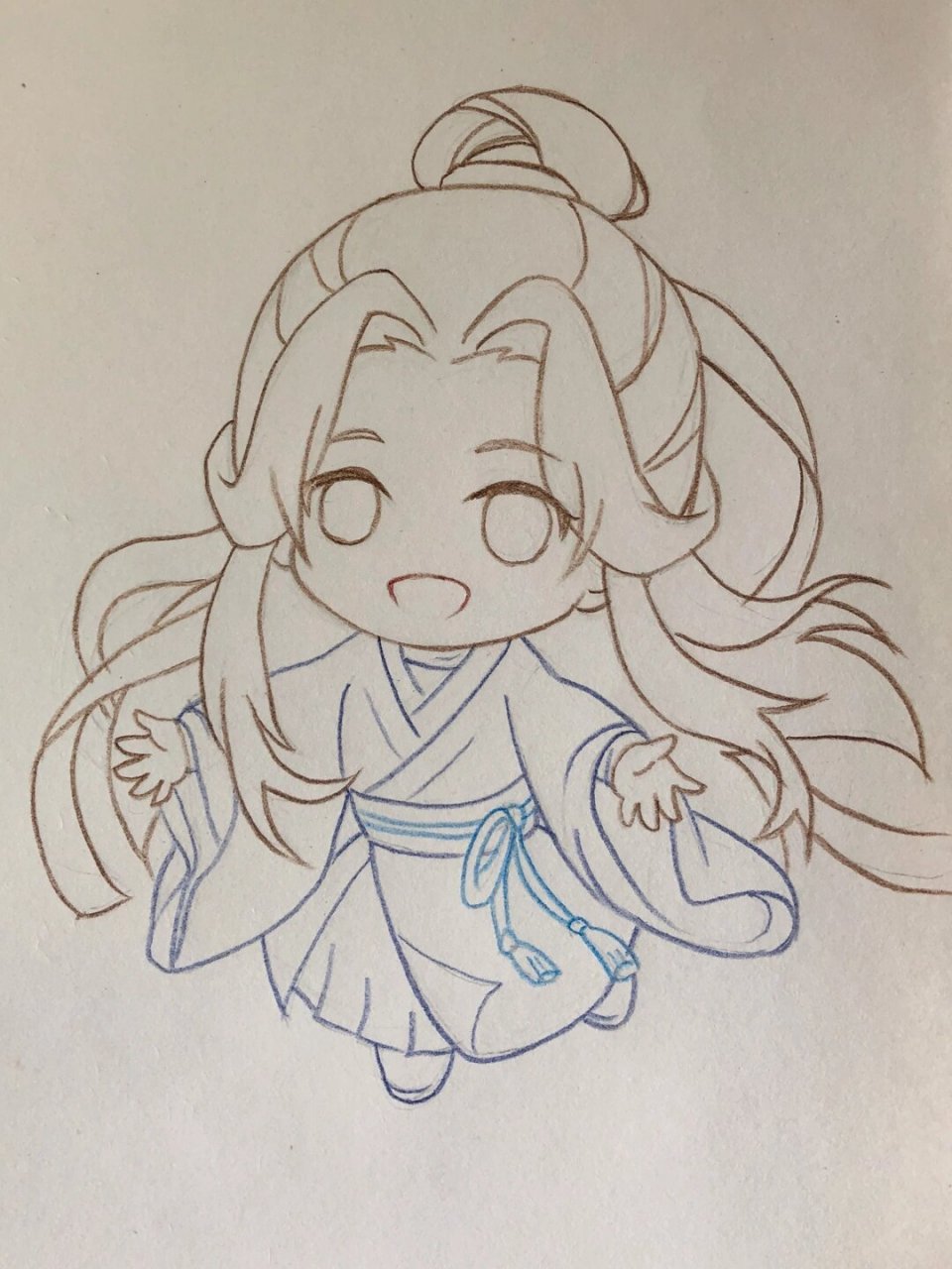天官赐福 谢怜 附教程 q版怜怜,太可爱啦 	 才发现怜怜也是胖虎眼