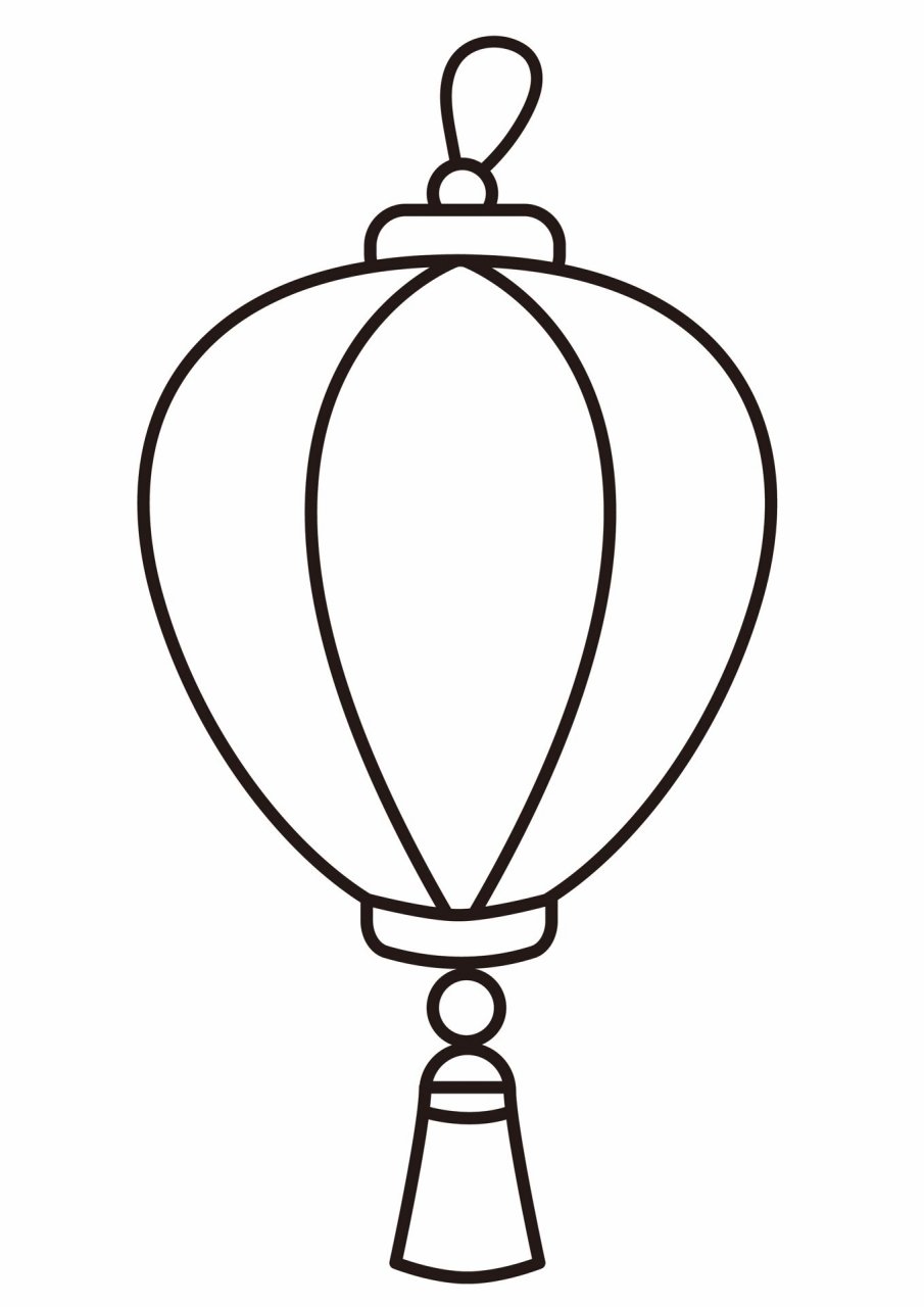 儿童画|灯笼简笔画(可打印) 幼儿园灯笼简笔画高清线稿可打印 #幼儿园