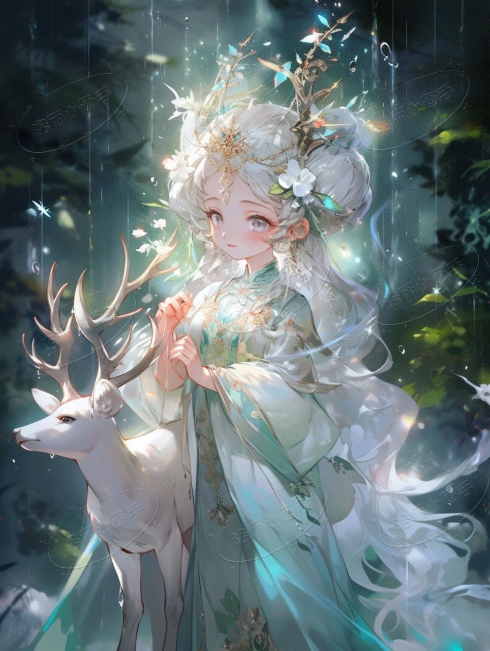 q萌治愈系小可爱|神鹿女孩 头像壁纸 超可爱的小鹿女孩,祈愿安康 谢谢