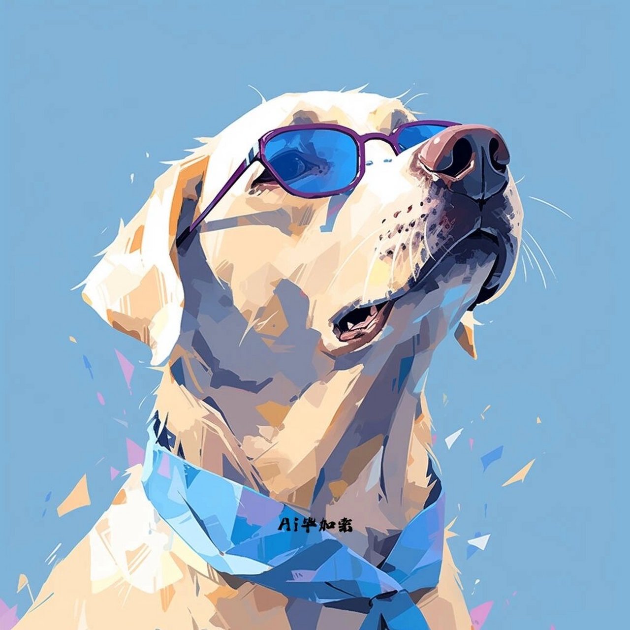 蓝色风暴97戴眼镜拉布拉多头像 温柔帅气的大狗子拉布拉多!