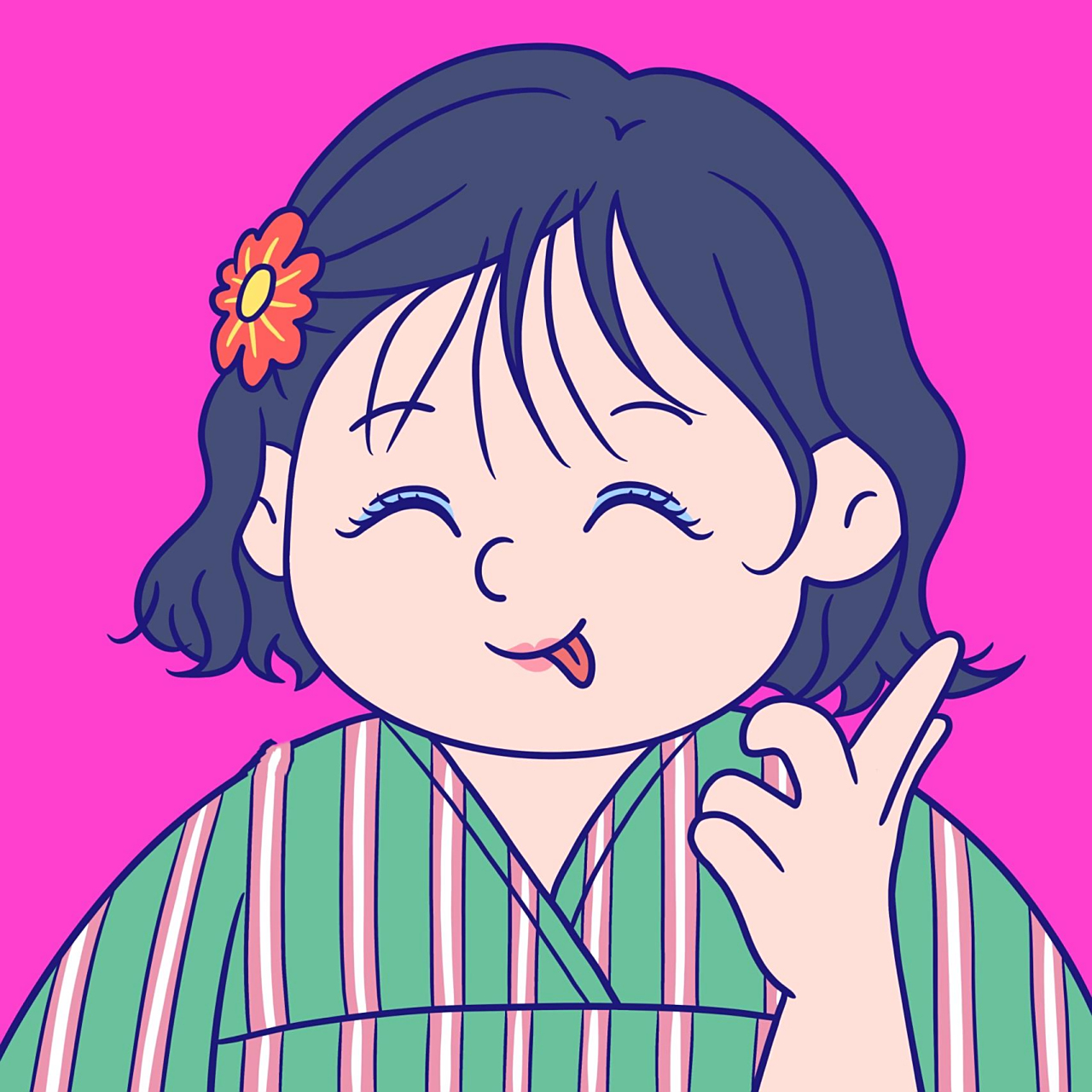 开心的胖子们!手绘头像,原创卡通漫画插画 失控的胖子们!哈哈哈.