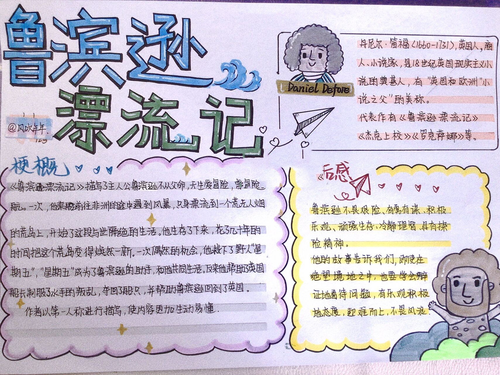 手抄报 | 鲁滨逊漂流记 勤奋如我75