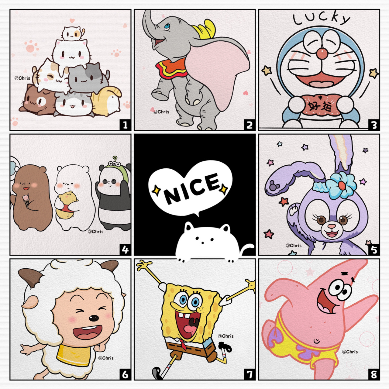 你们还想看哪些可爱的卡通动画人物可以留言噢～ 简笔画|手绘涂鸦