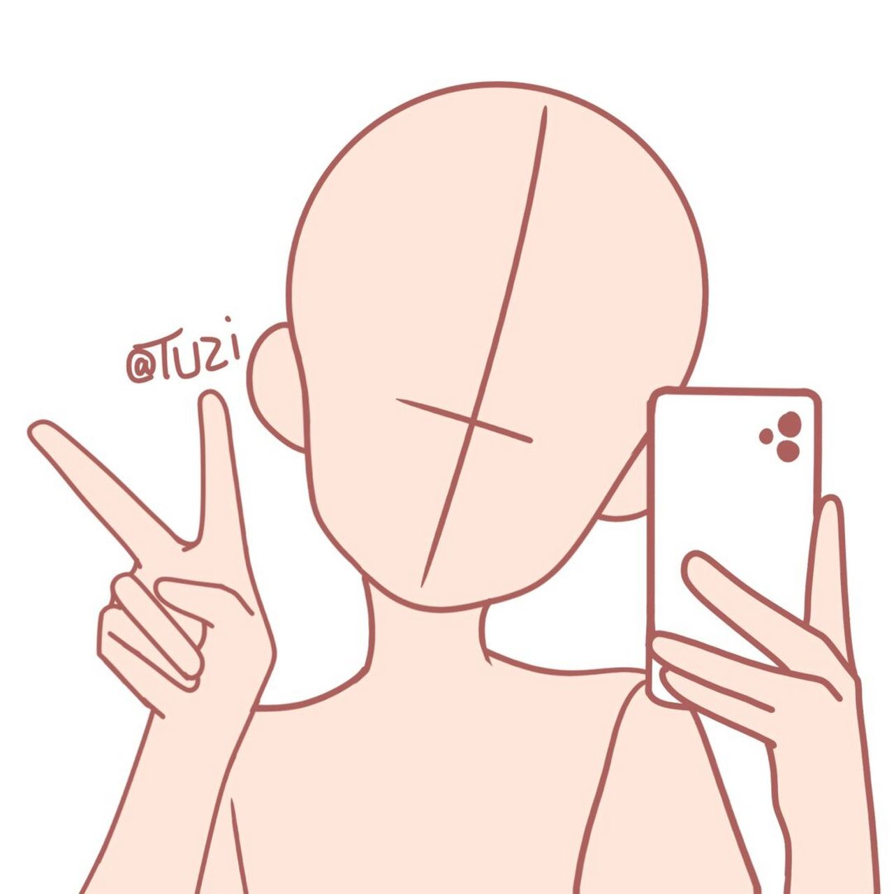 超实用 这次是6张对镜自拍的动作模板,是不是超级实用!