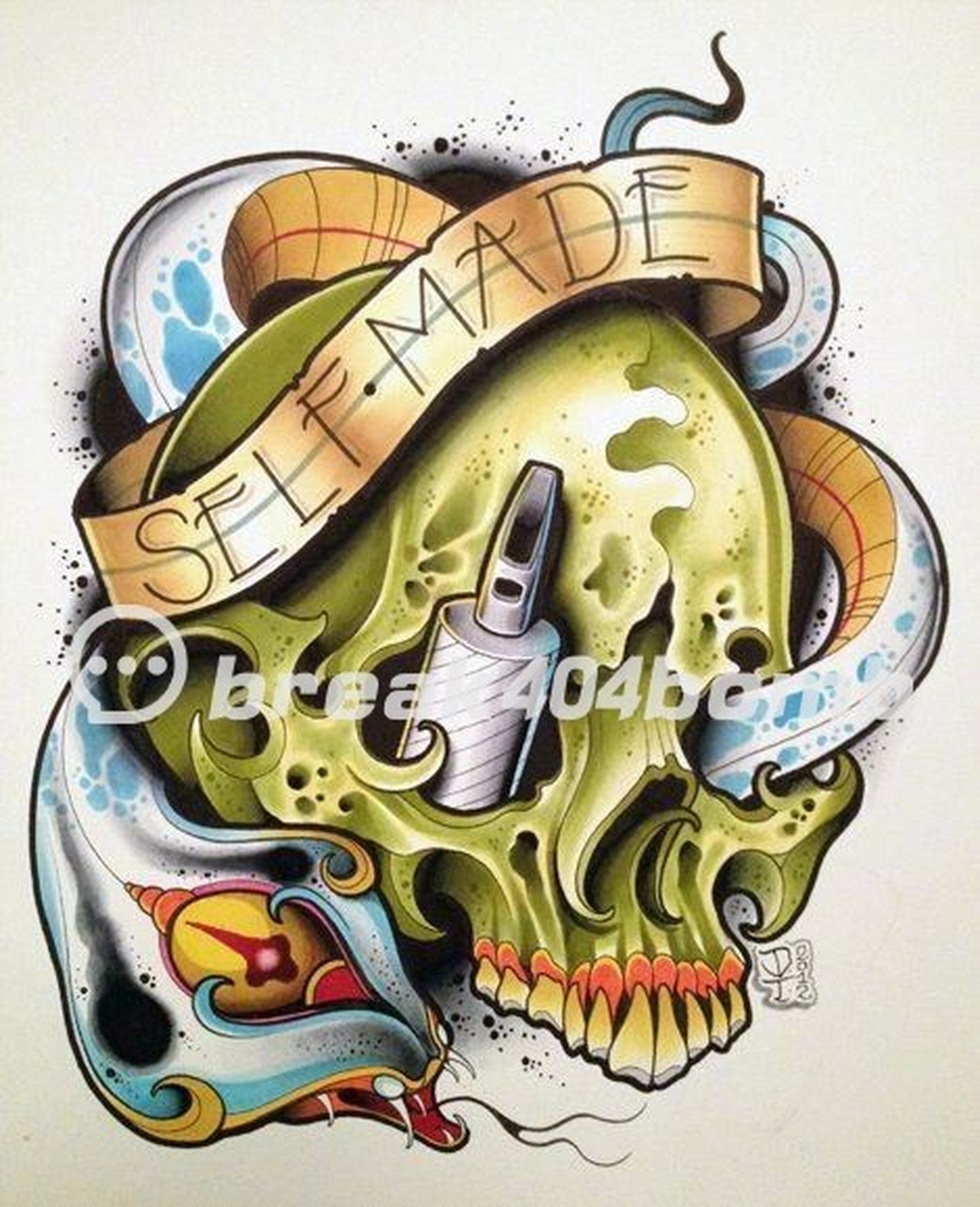 骷髅头纹身素材 newschool纹身 纹身素材#杭州纹身##new school##骷髅