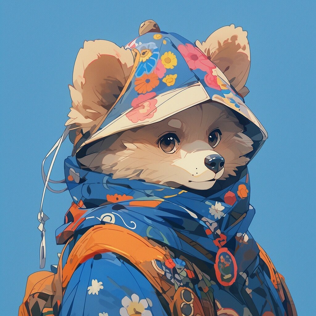 蓝色部落 经典的棕色泰迪熊头像