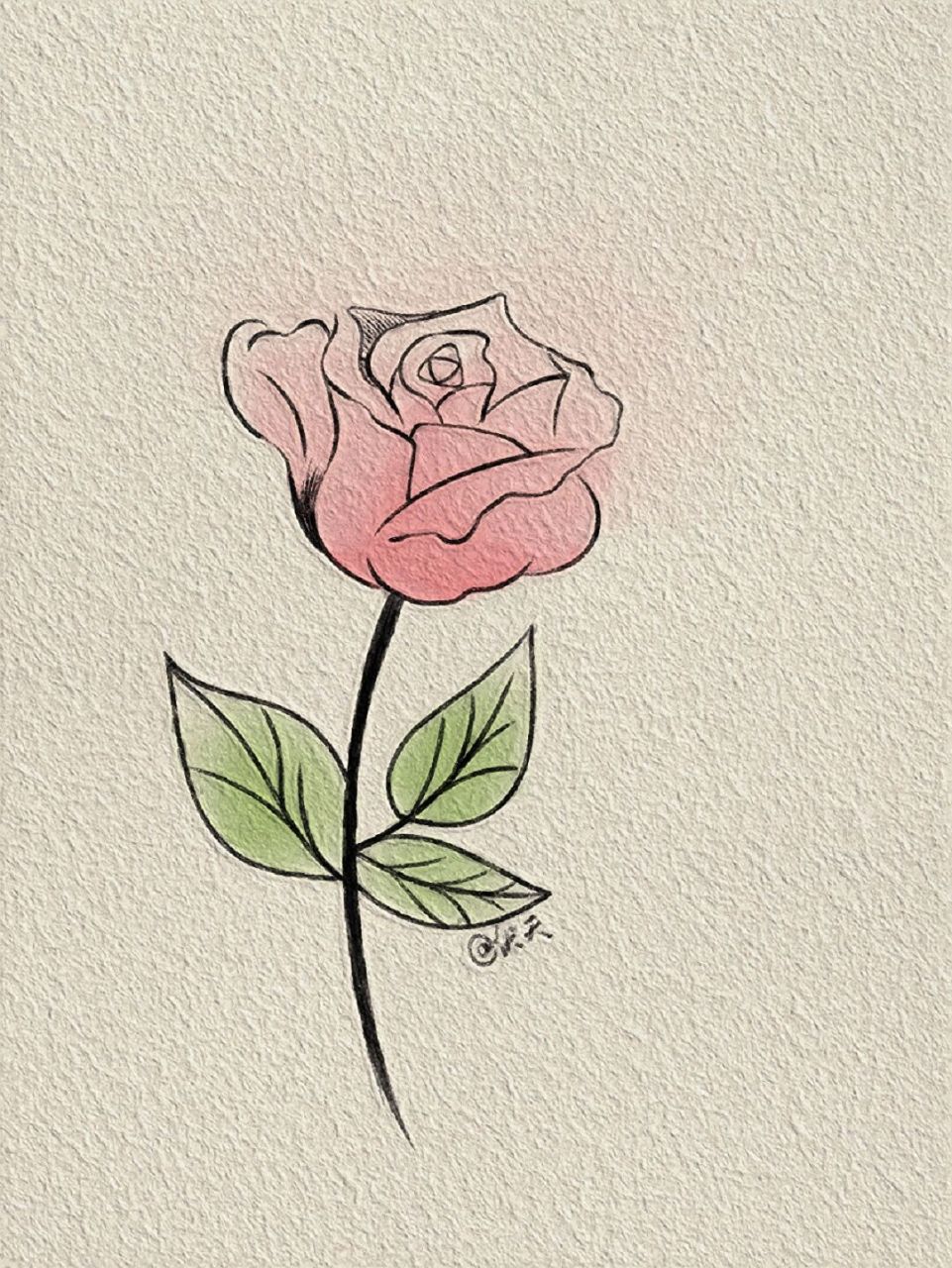 玫瑰花简笔画可爱图片