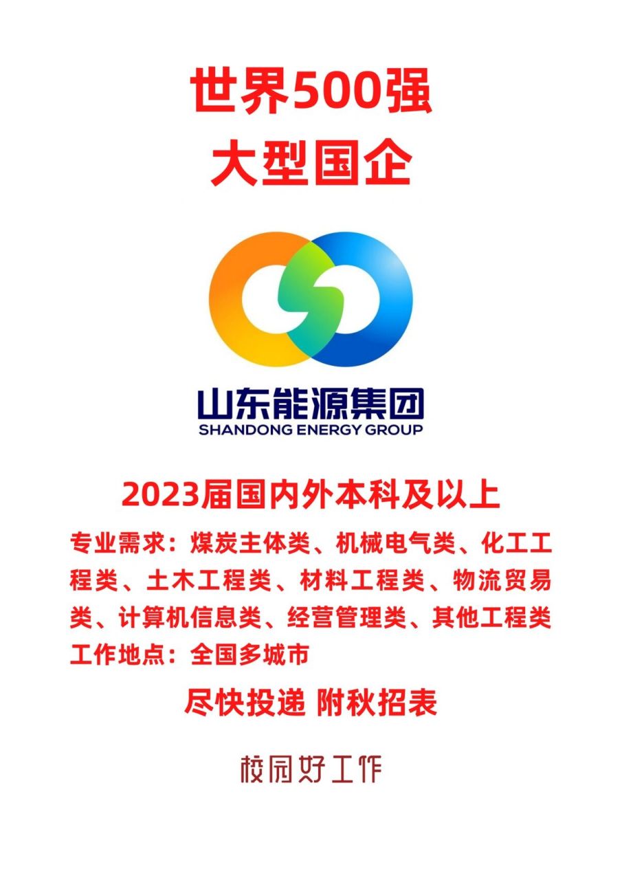 山东能源集团2023年校招 8715世界500强大型国企 	 732023届