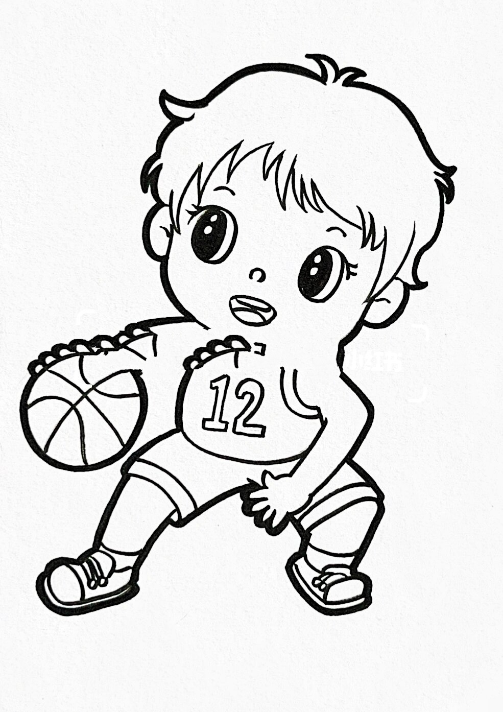 马克笔儿童画打篮球[gf]1f3.@落浮微华的动态