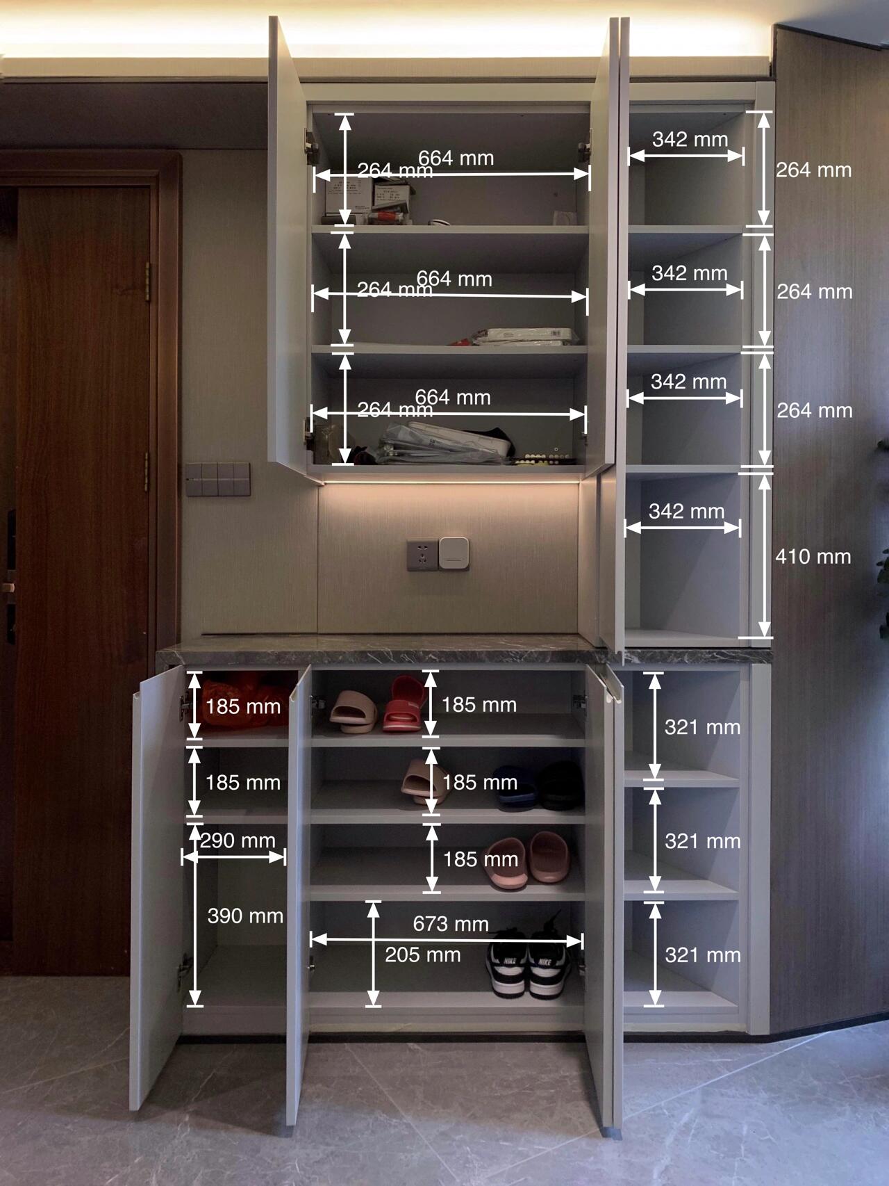 实案落地 | 实用玄关柜 详细尺寸95 - 现代简约玄关柜设计05玄关