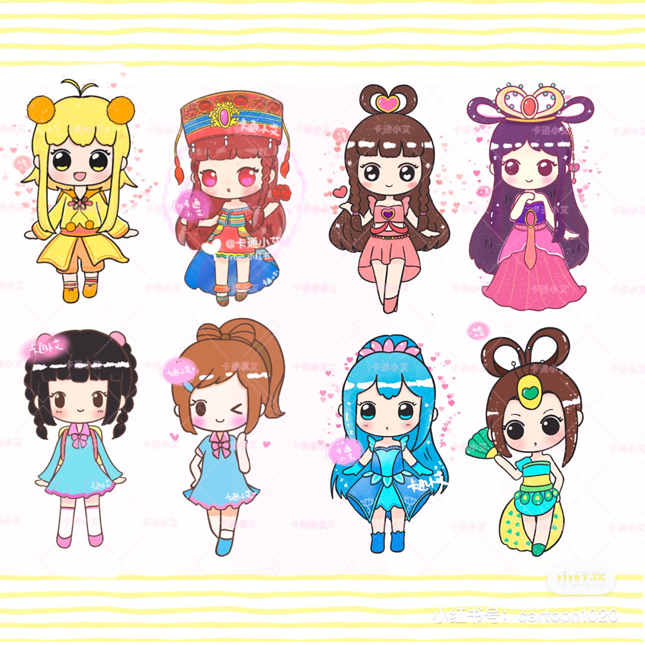 叶罗丽娃娃合集 叶罗丽简笔画 叶罗丽娃娃 萌萌q版叶罗丽卡通画合集