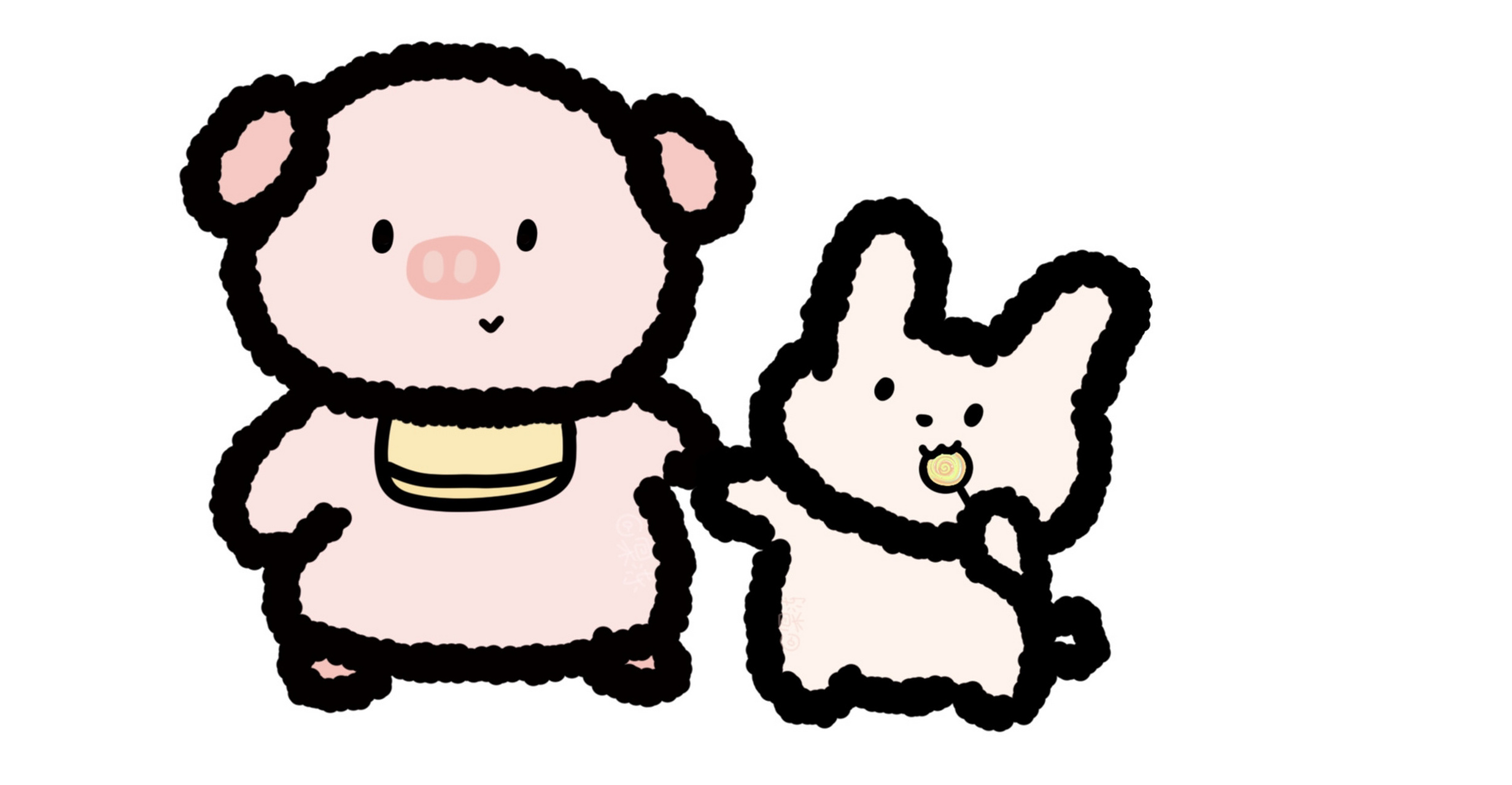 情头|小猪和小兔～ 有宝说喜欢猪猪和兔崽,这就来啦