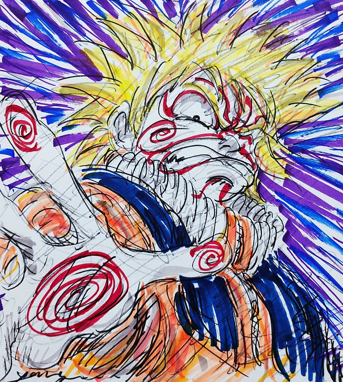 手绘动漫火影忍者人物漩涡鸣人 漩涡鸣人