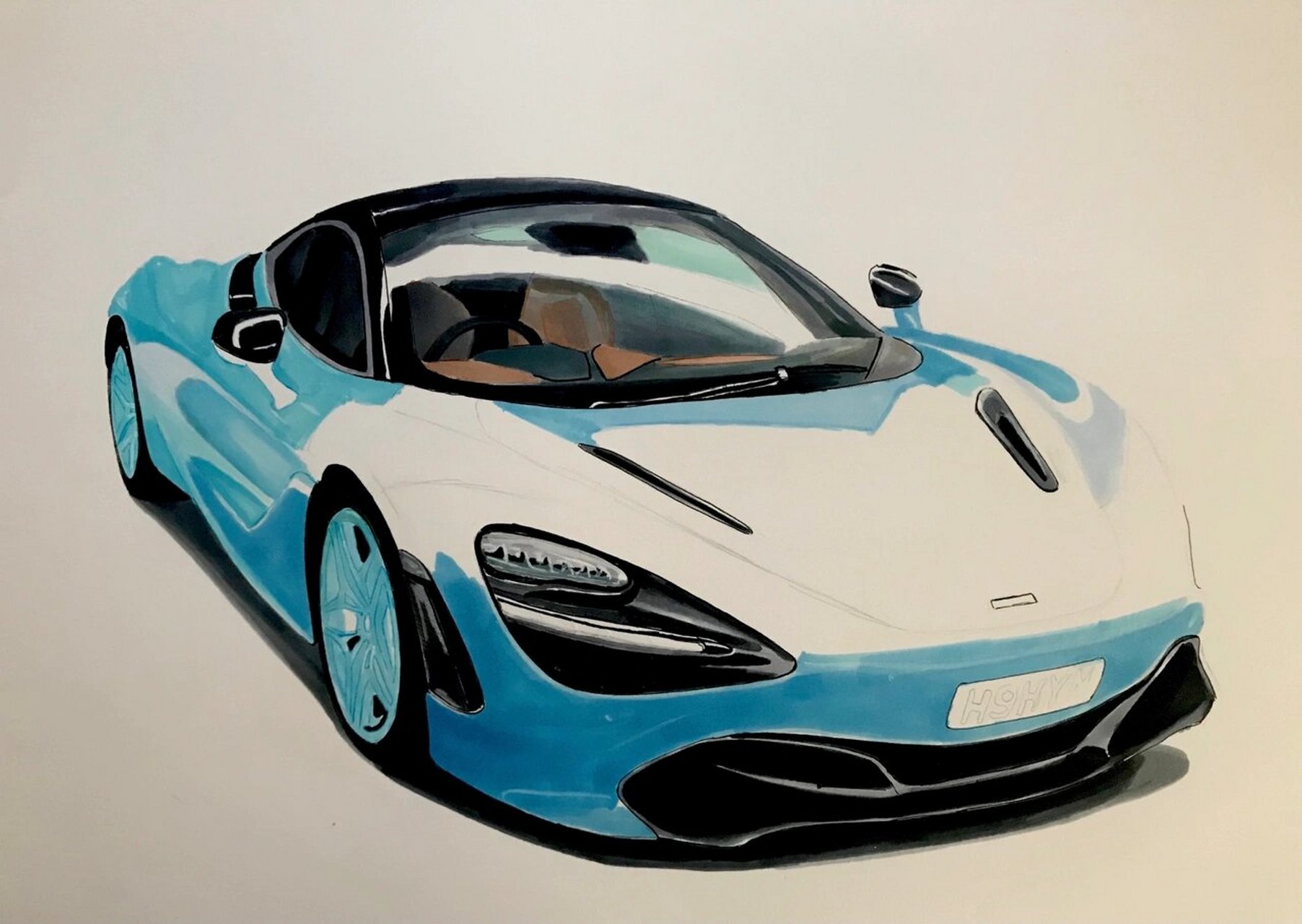 比如这台迈凯伦720s,应该还是第一次发蓝色的车,让我们一同来看看