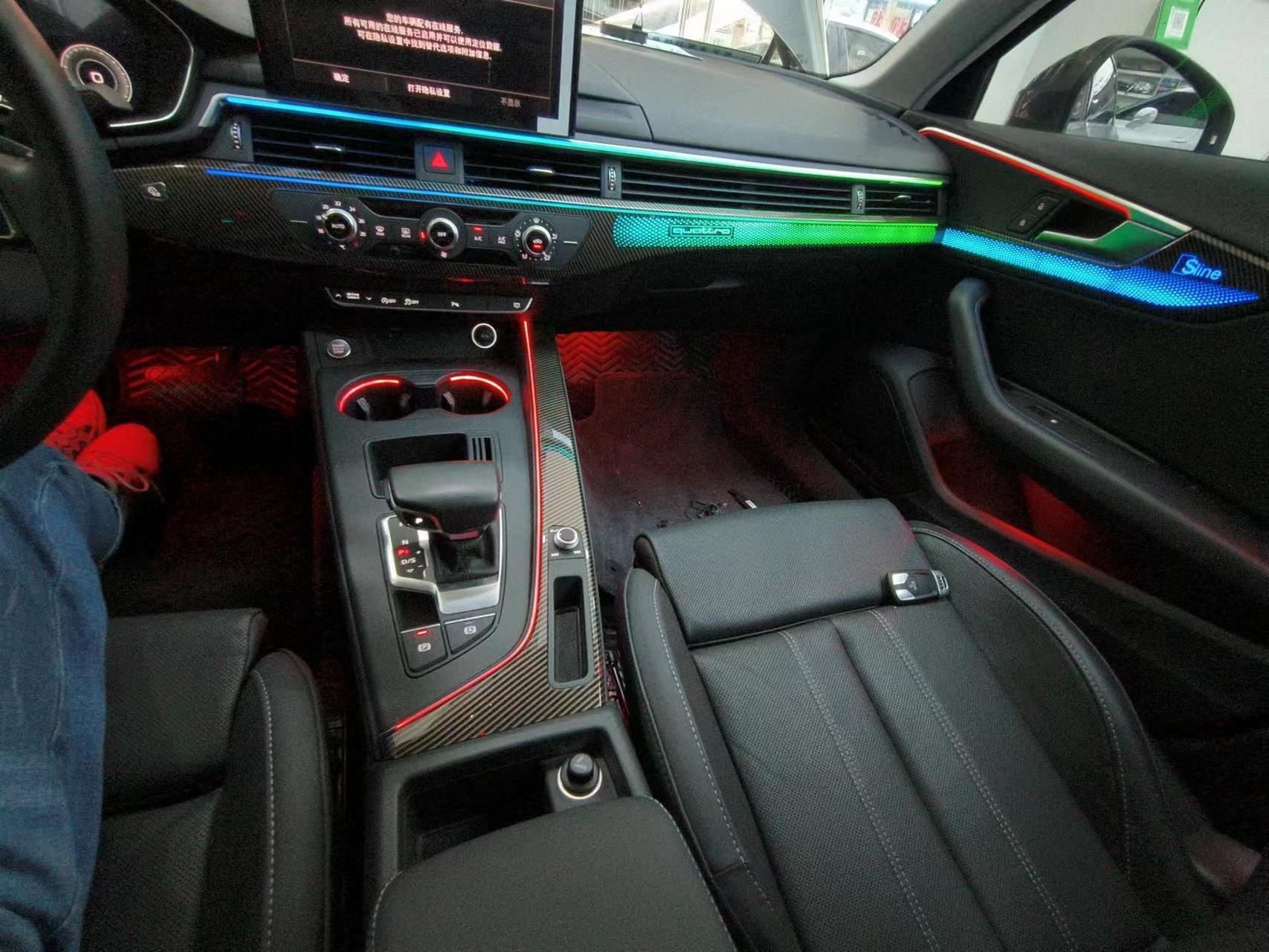19-23款奥迪a4l氛围灯,音响是车的灵魂,氛围灯就是他的依附,让开车的