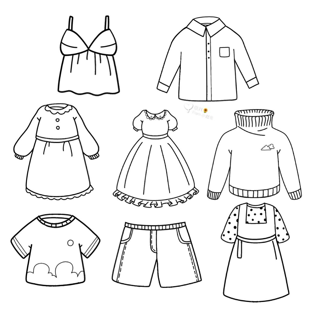 今日蕞后①期就给伙伴们分 享个简单又好画的服饰简笔画吧!