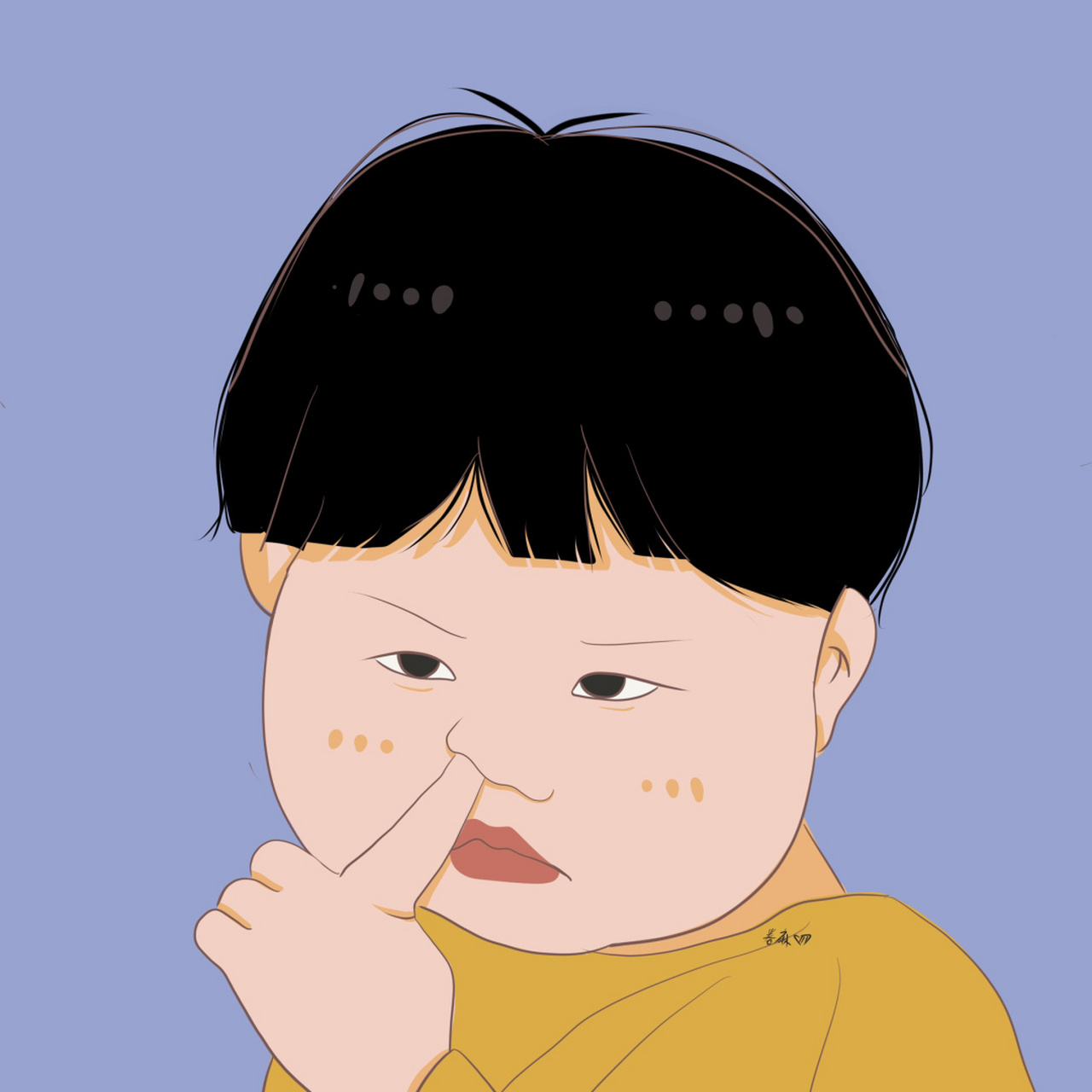 插画 | 情侣头像 |挖鼻孔的小天使情头男头 应各位小姐妹要求出的挖