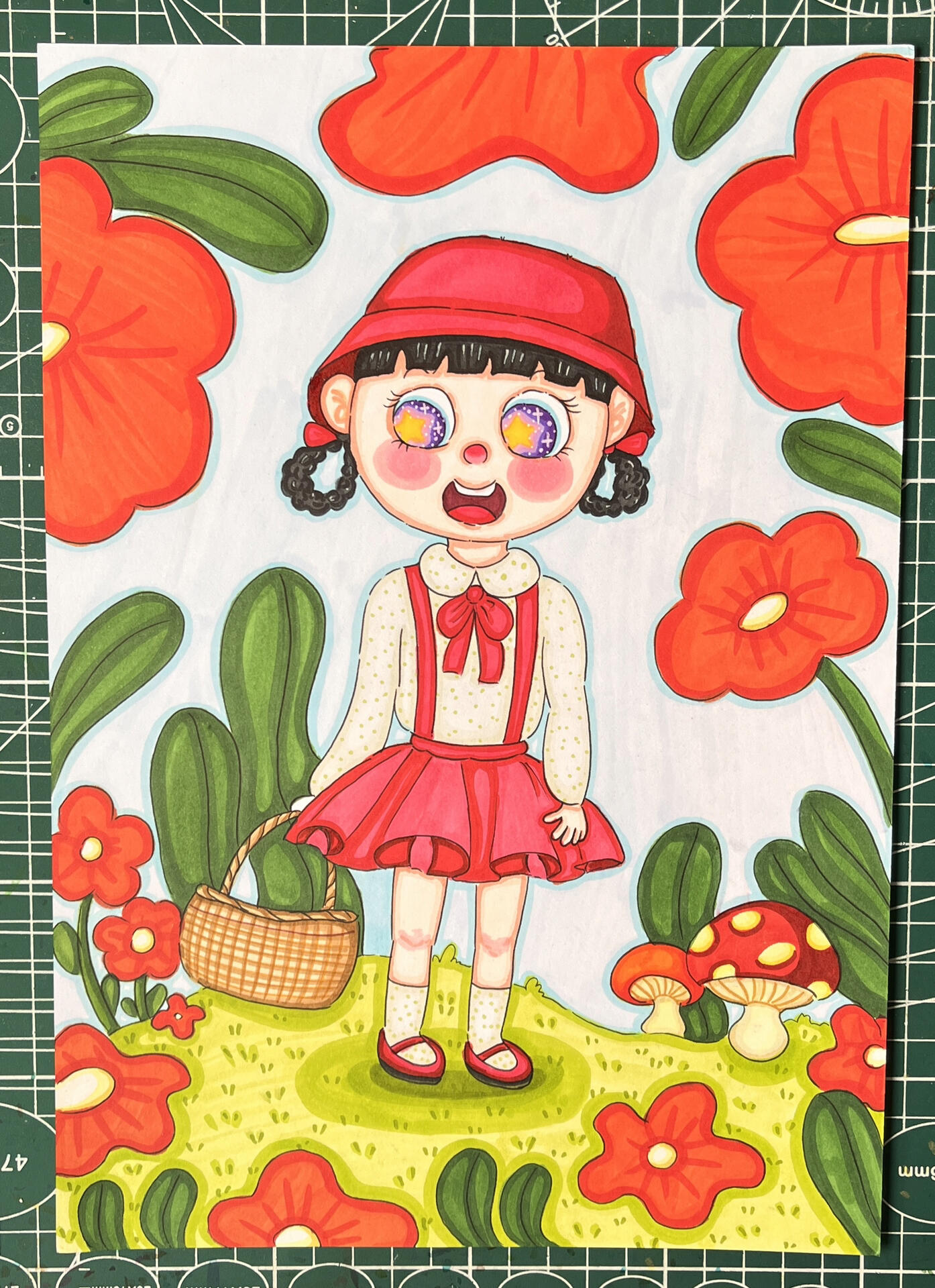 儿童画主题画《春游》