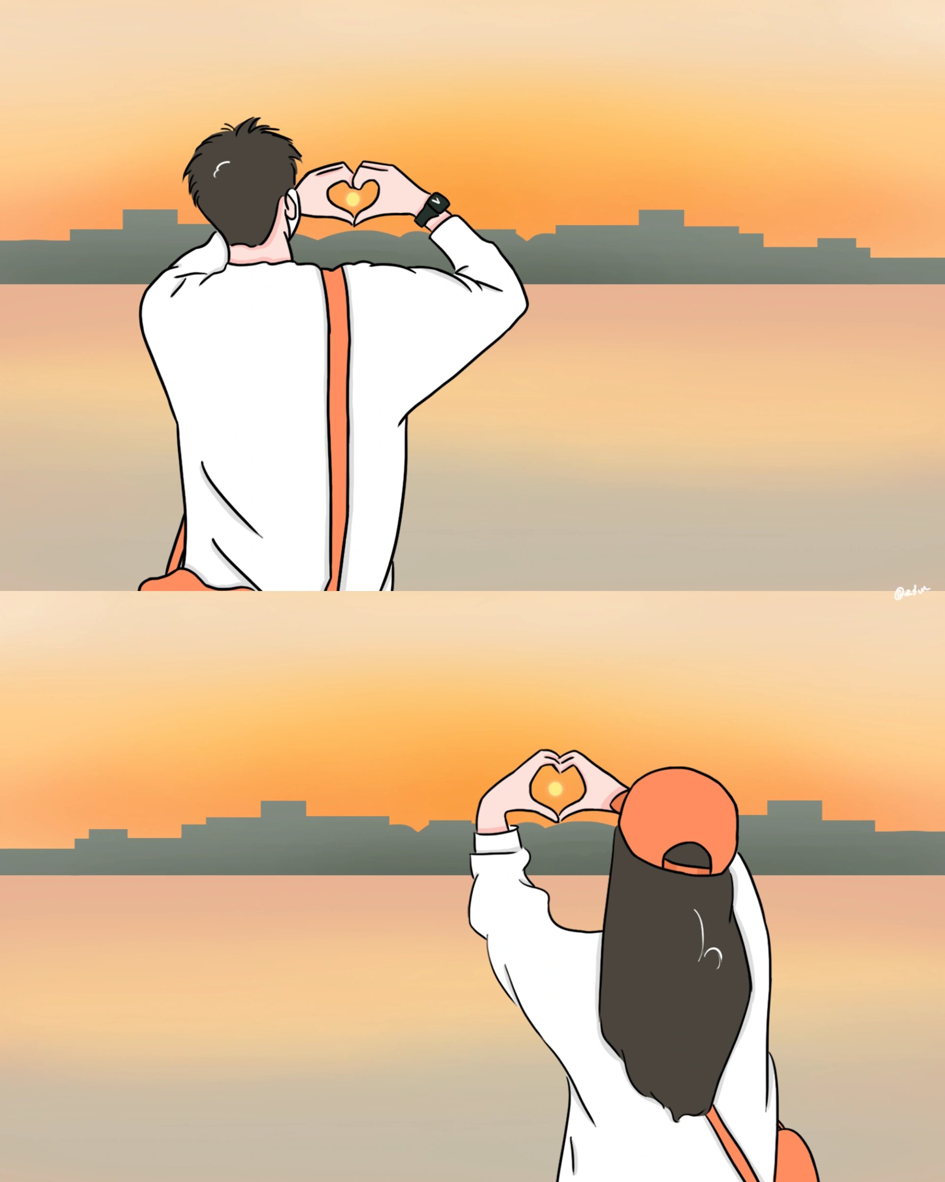 情侣头像|黄昏日落后