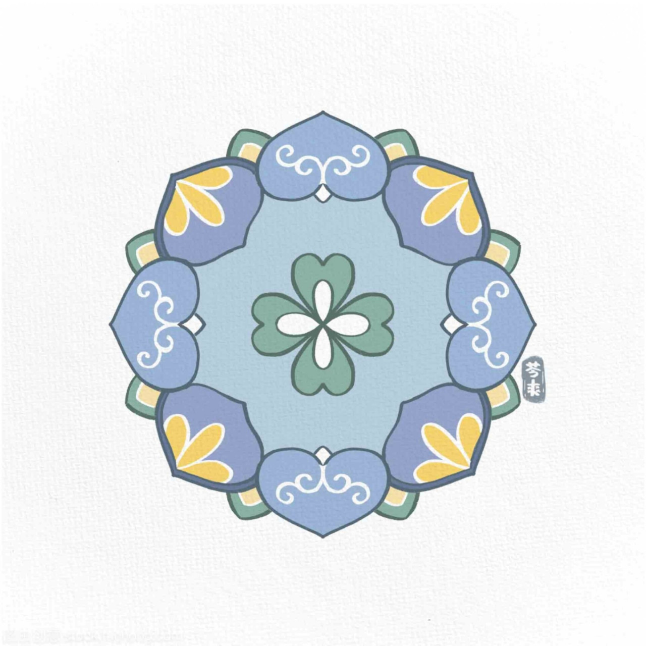 原创|敦煌|古风|简笔画|花纹 【敦煌小画】敦煌澡井和飞天华盖真的太