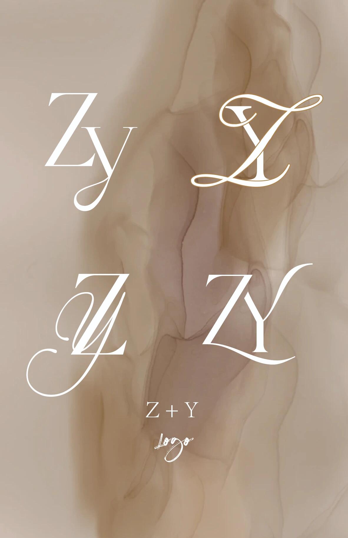 婚礼字母logo设计 z y