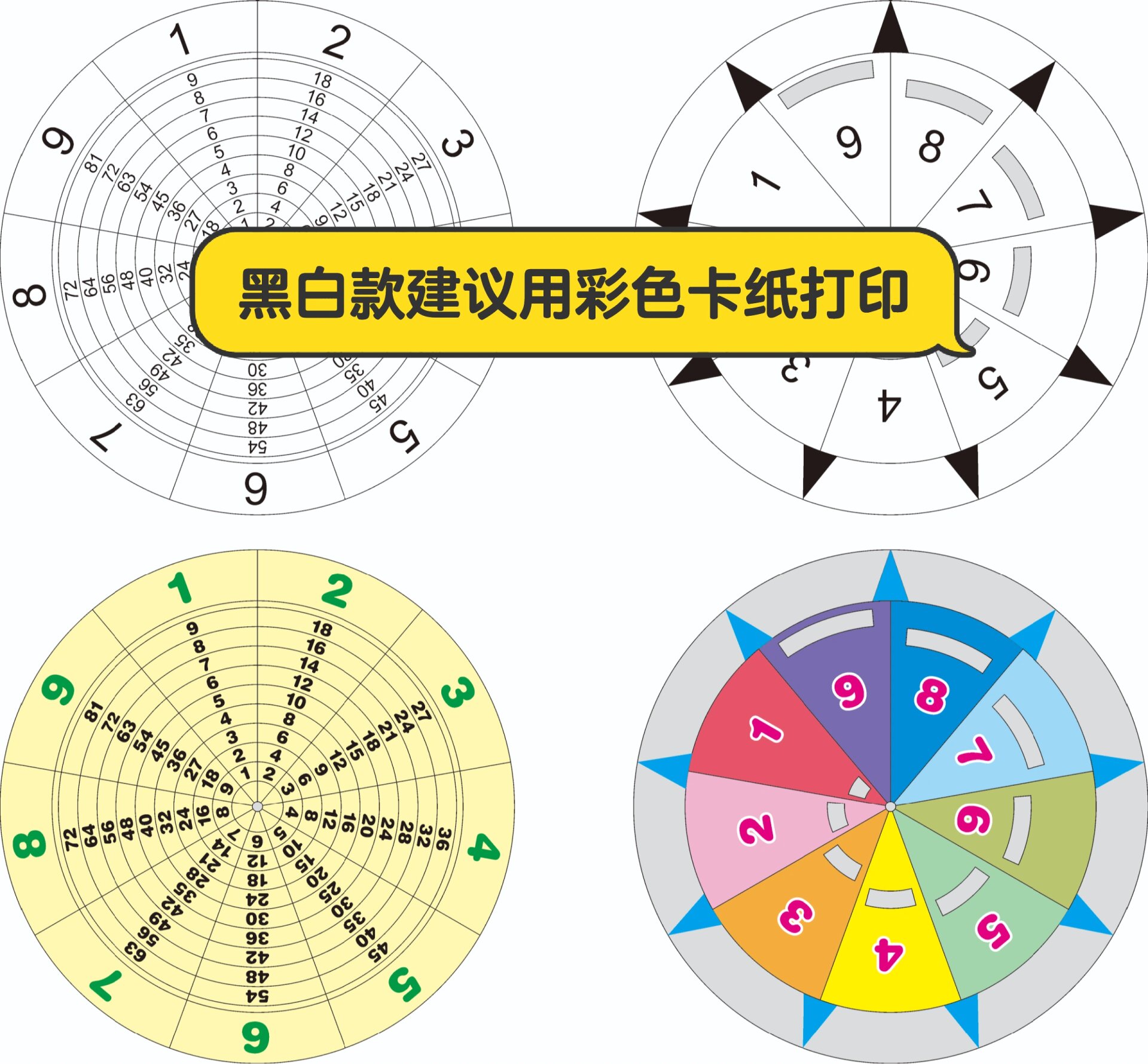 【超简单】乘法口诀转盘diy