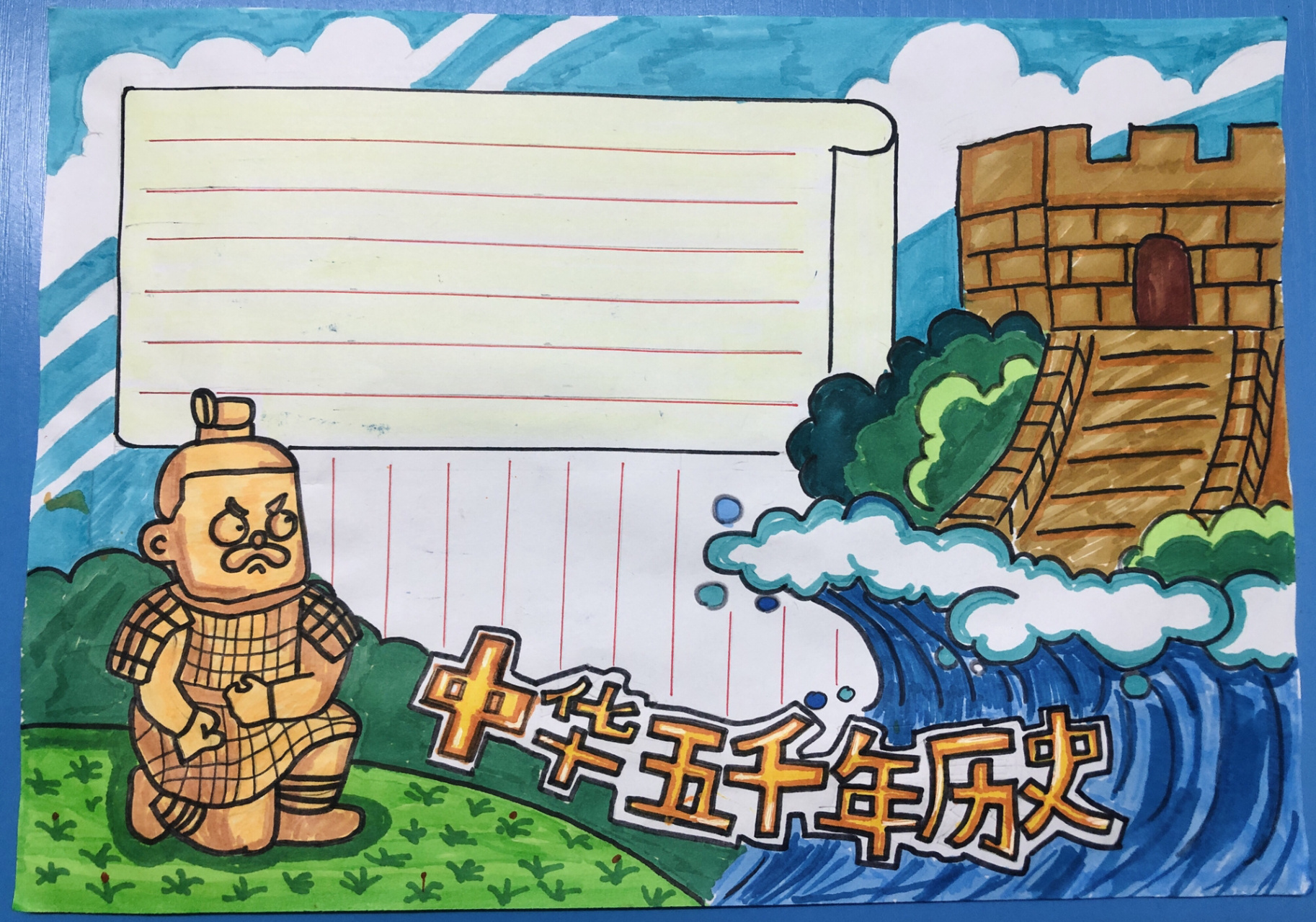 好书推荐手抄报:上下五千年  	 (四上寒假作业)后附作者原图