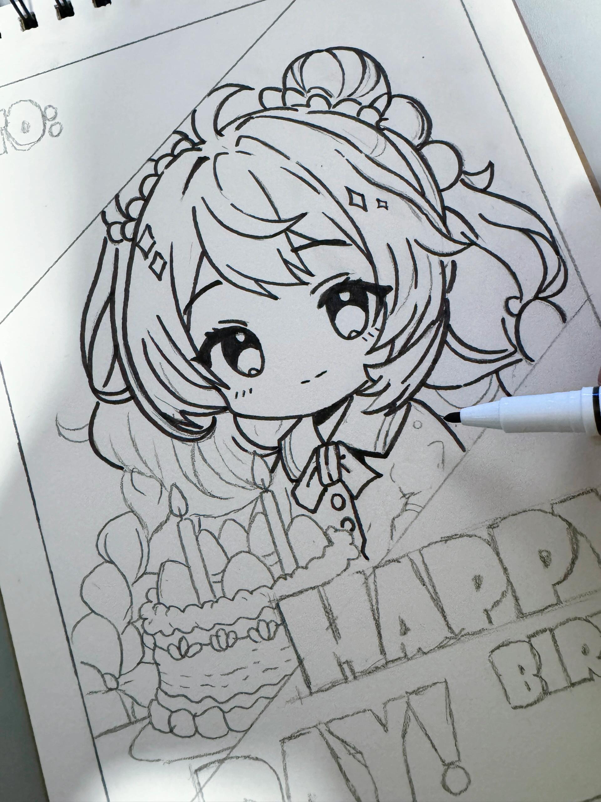 生日快乐🎊 画画能治愈一切.快要考试的同学们别给自己太大压力.