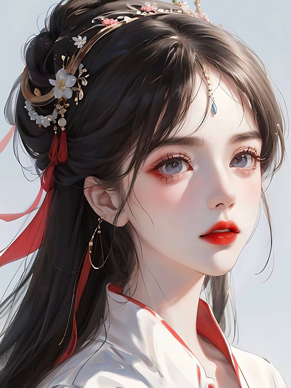 郁郁葱葱花正艳,美人如花似玉颜|女生头像