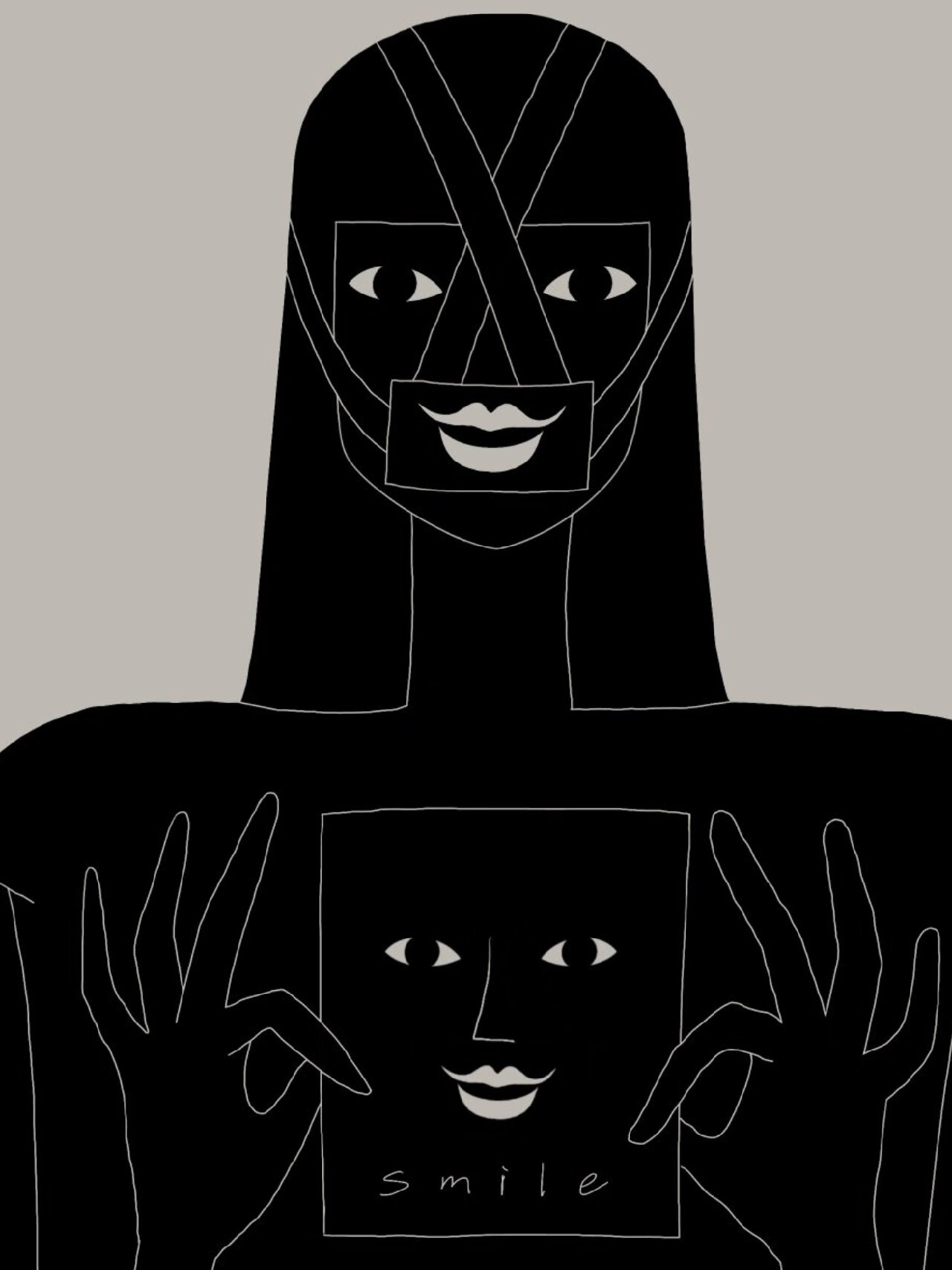 创意插画|爱笑的人也会得抑郁症 复古海报设计【微笑抑郁症】 习惯