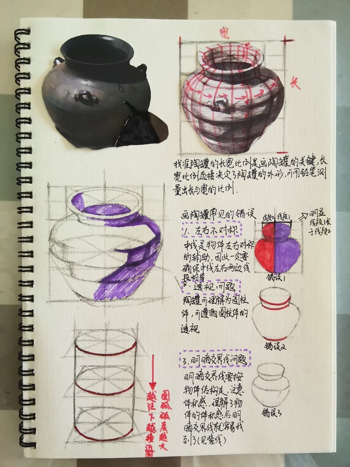 每天一点素描知识——陶罐
