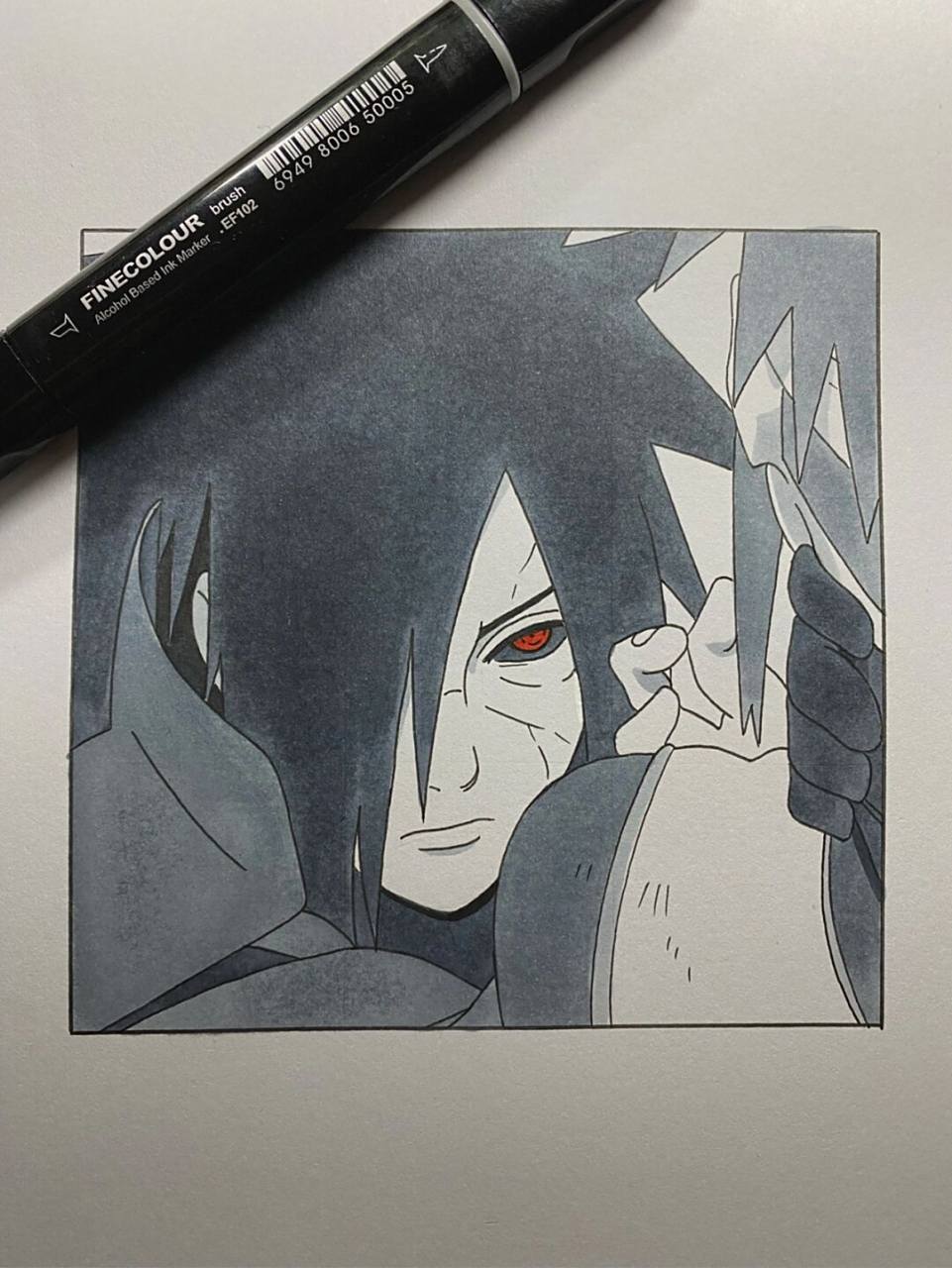 宇智波斑过程 #手绘教程# #火影忍者# #宇智波斑