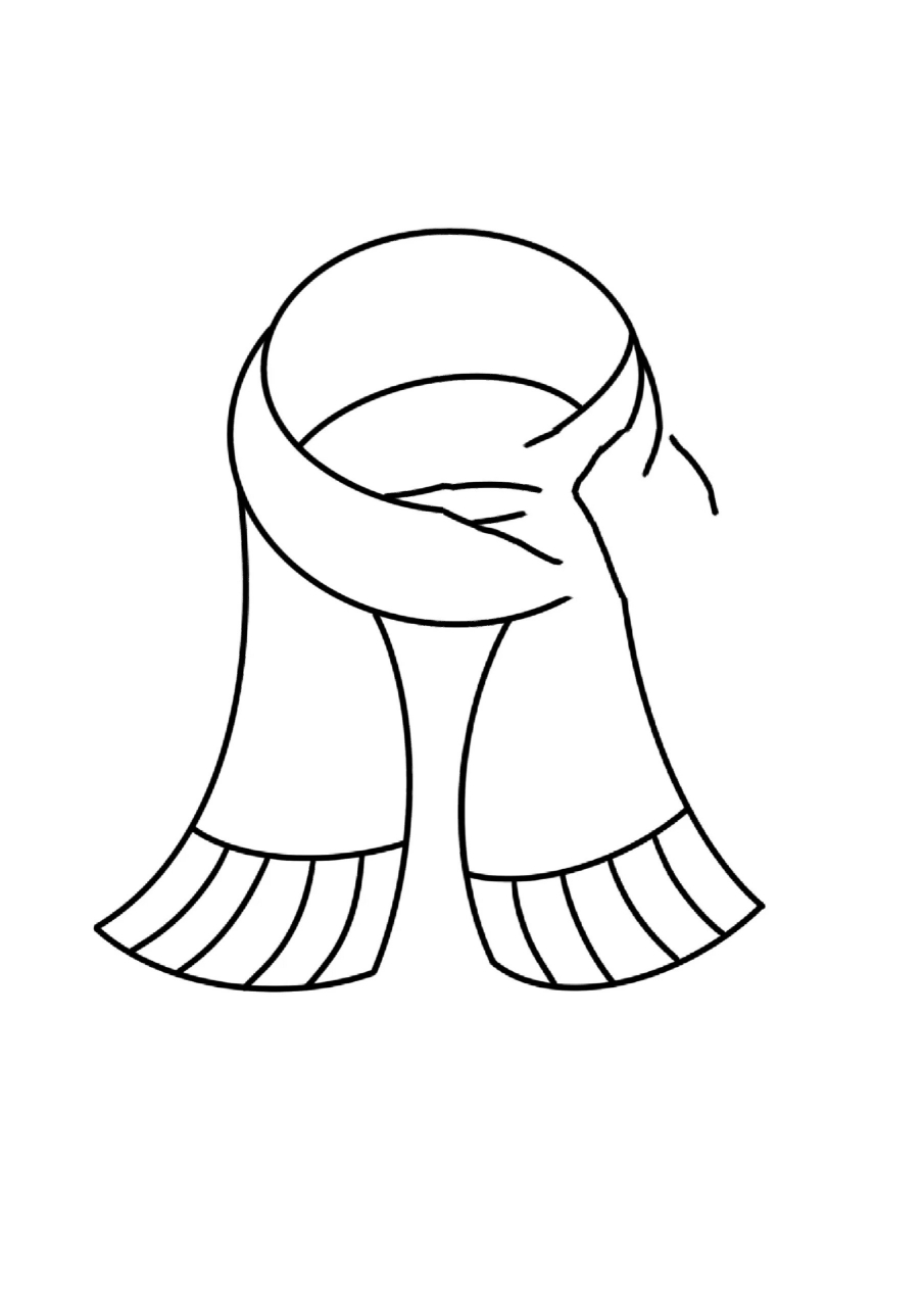 围巾简笔画 涂色 粘贴 可打印 冬天来了,围巾01画起来 可打印出来涂