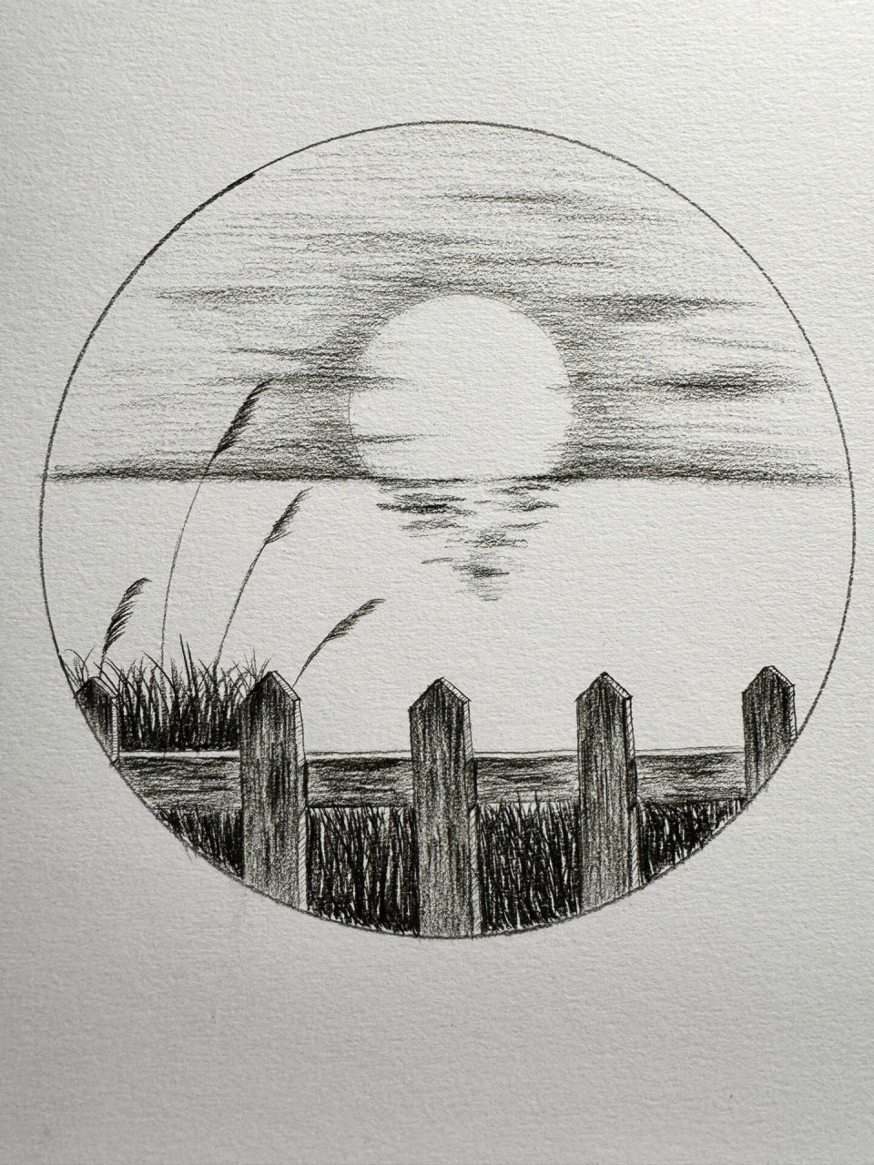 落日 工具:软炭笔,铅笔都可 长期更新,简单好上手的新手画,喜欢的宝子