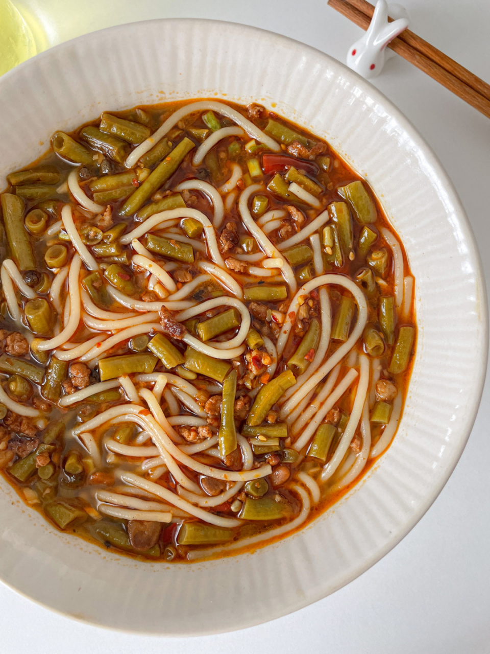 嗦粉爱好者别错过90 | 酸豆角肉末米线 酸豆角越多越开胃好吃,浸泡