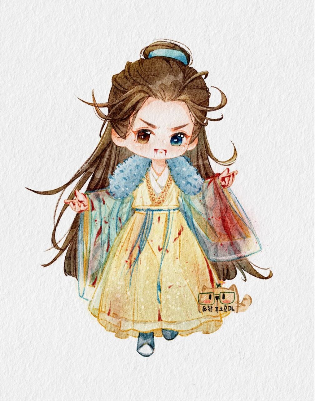 长月烬明‖澹台烬 战损 q版 吸了倾世之玉,我要开大咯 澹台烬战损q版