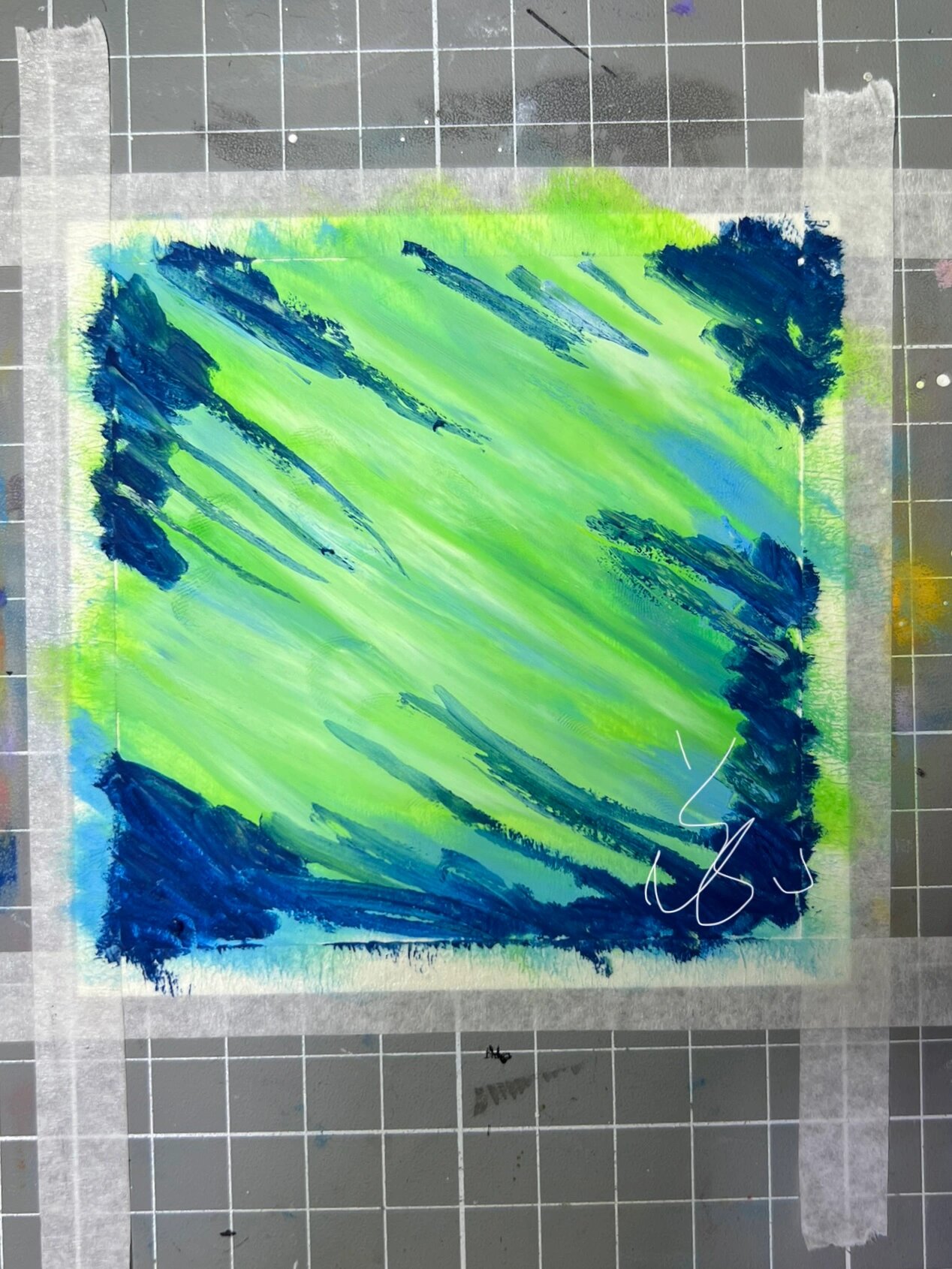 重彩油画棒风景极光教程