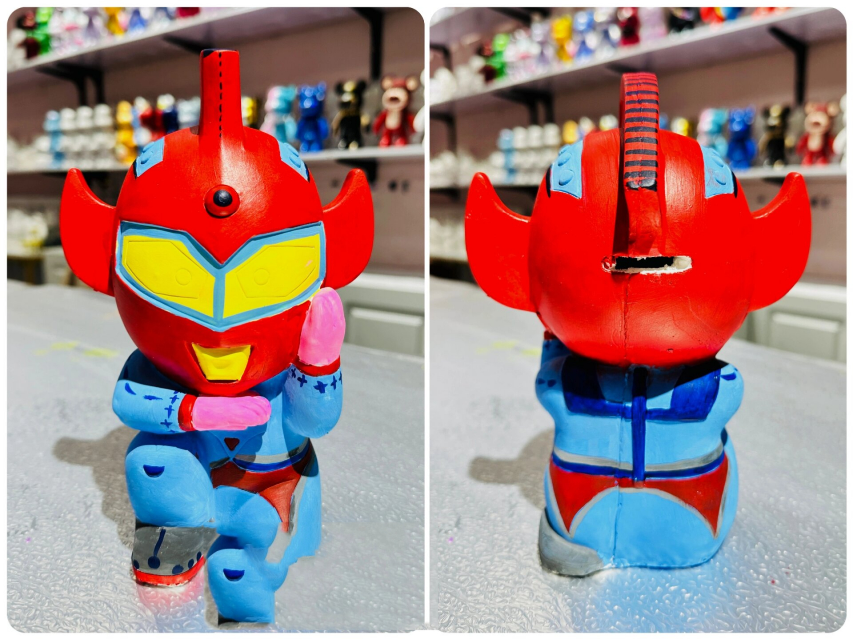 泰罗奥特曼石膏娃娃 分享优秀客作: 小宝贝要涂奥特曼,涂了一半没耐心