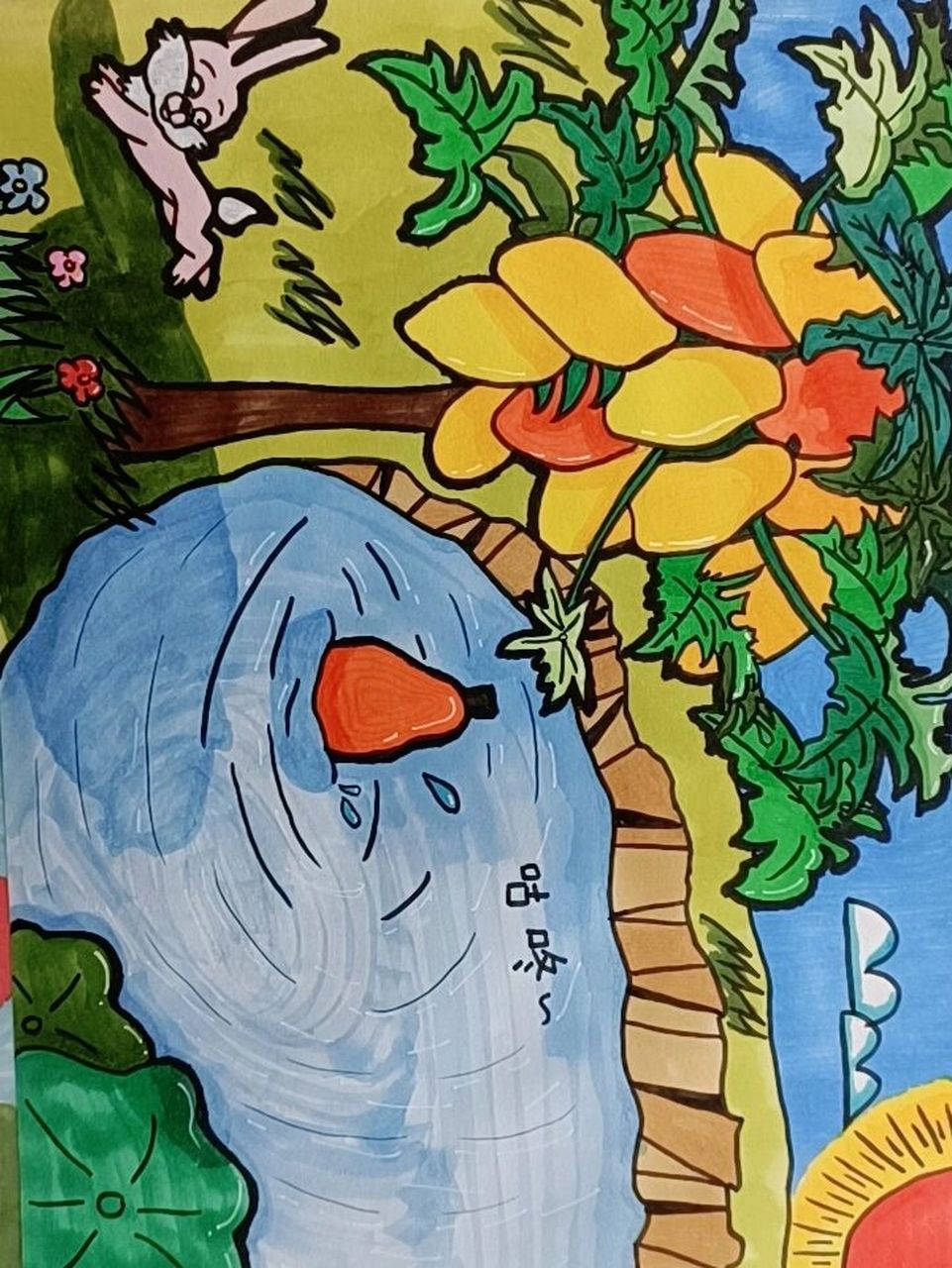 《咕咚》简笔画