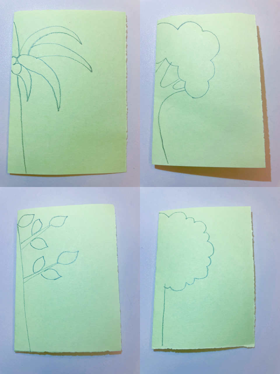 剪纸教程-春天的树99 手工纸对折,画上图案,开剪.