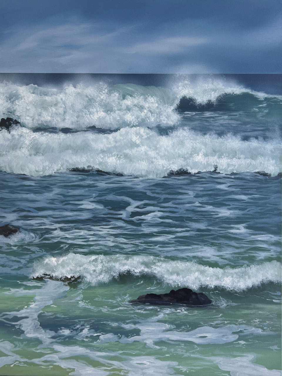 用画收集我的大海 丙烯画