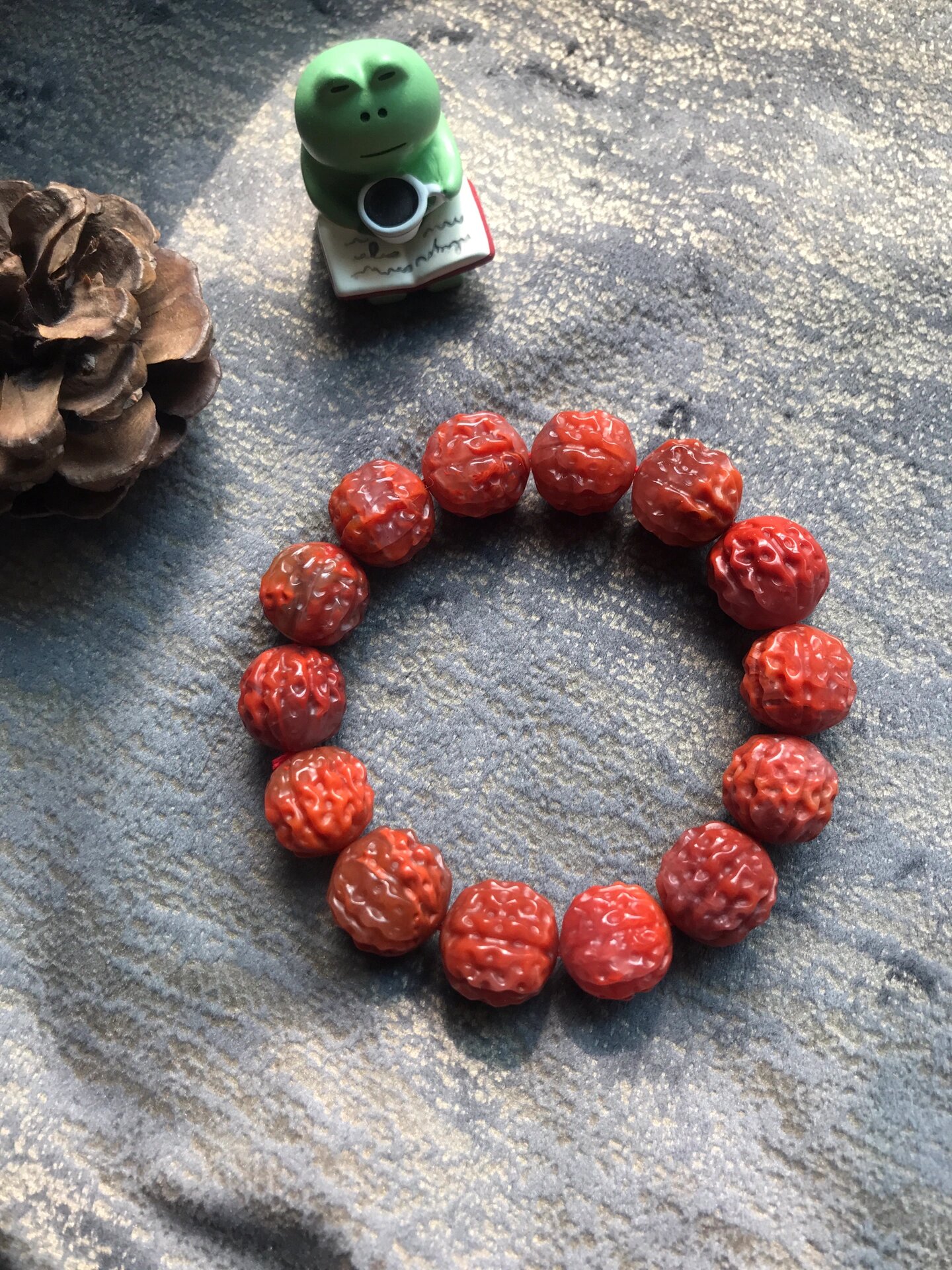 南红金刚核桃珠手串