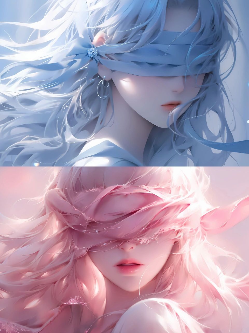 电脑壁纸.蒙眼少女执意,太美了吧