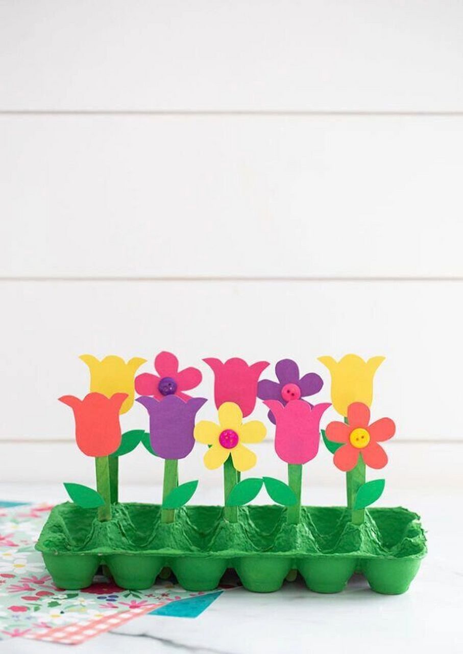 幼儿创意手工——鸡蛋盒花盆