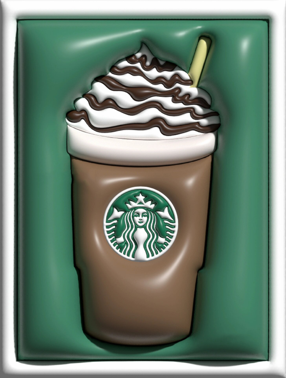 星巴克咖啡手帐素材|可爱膨胀版 【原创】 星巴克咖啡手帐素材简笔画