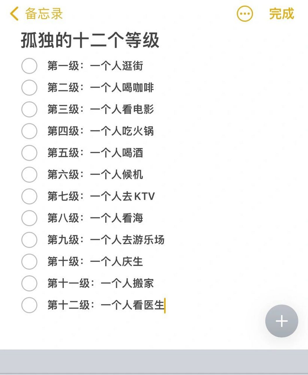 孤独的十二个等级,你体验过哪一级?