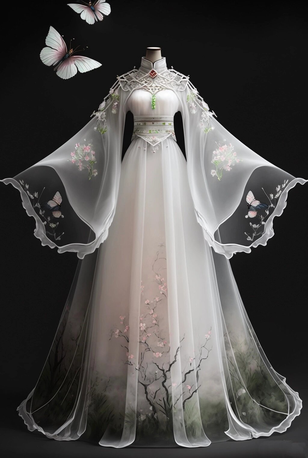 白色系仙侠古风裙