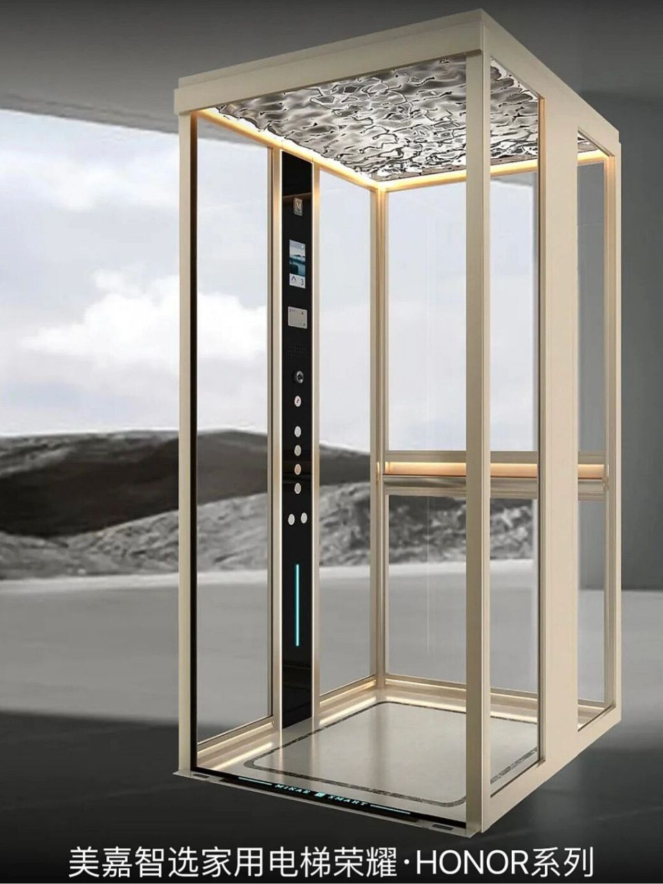 曳引别墅电梯|四面观光玻璃 简洁安全 93简约精致,低调不失高级感