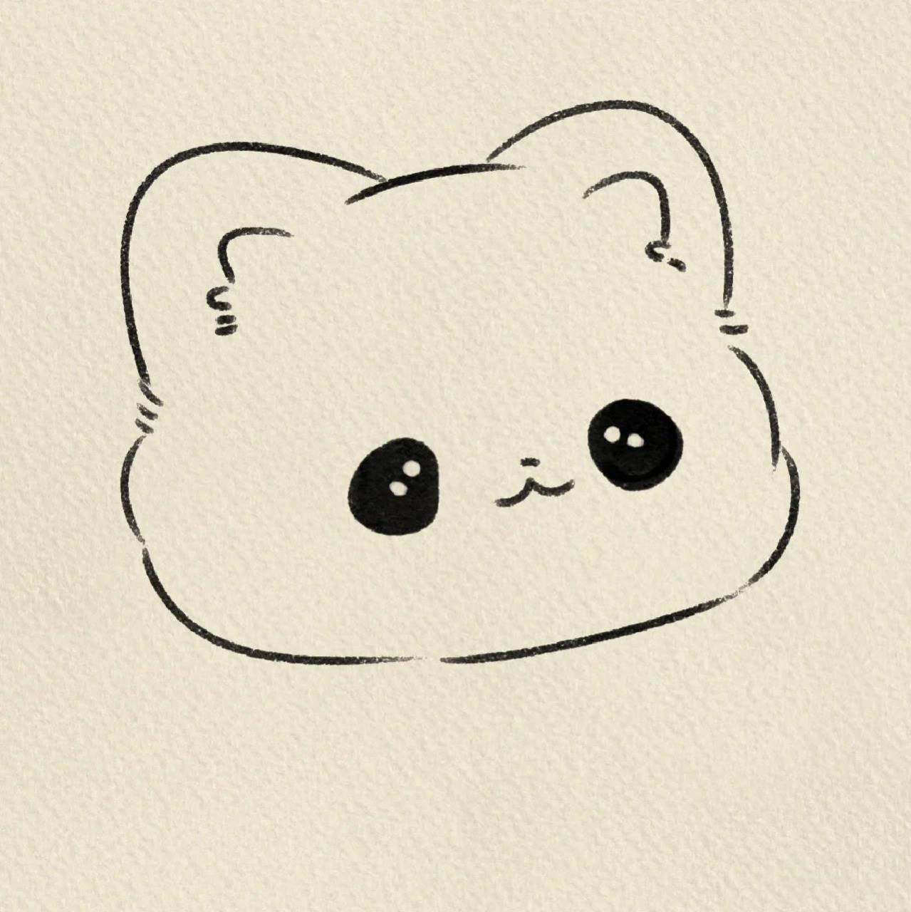 可爱呆萌小猫咪简笔画.给我点个小星星吧,谢谢啦.
